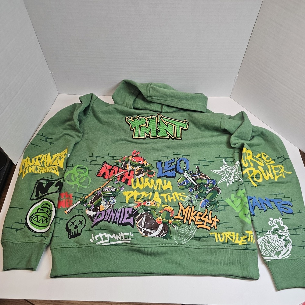 Teenage Mutant Ninja Turtles Hoodie Green Graphic Sweatshirt. Nickelodeon 14/16